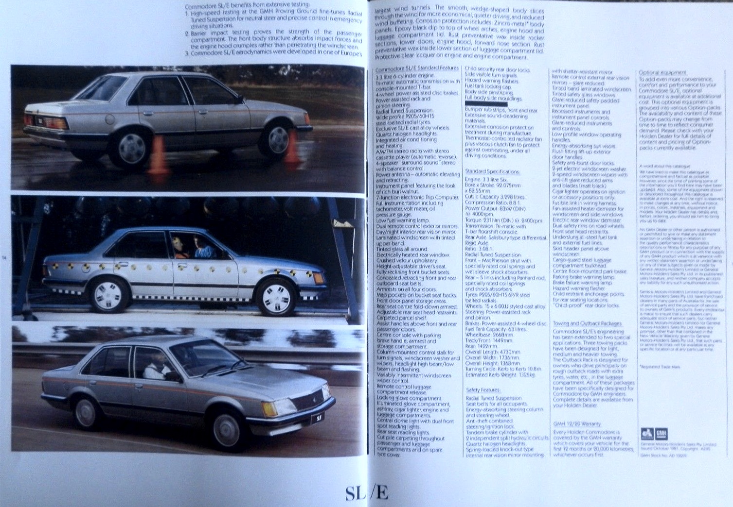 1981 Holden Commodore VH SL/E Brochure Page 4